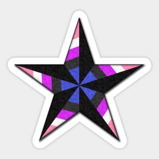 Gender Fluid Pride Flag Colored Nautical Star Sticker